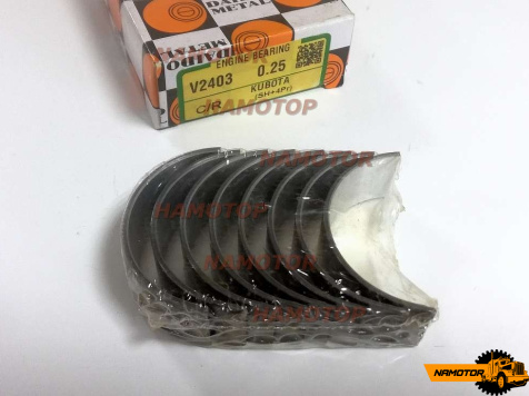Вкладыши шатунные V1903 V1512 D1302 D1503 D1102 D1402 D1462 D1703 V1502 V1702 V1902 V2003 V2203 V2403 4D87 R-2201 KUBOTA 725 15221-2348 "Size 0.25"